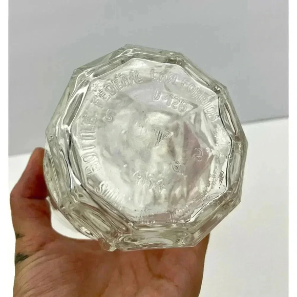 VTG Cut Glass Decanter Liquor Wine Bottle Diamond Pattern 11.5" Elegant MCM - Picture 5 of 14